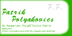 patrik polyakovics business card